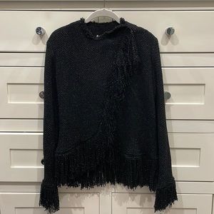 NWT Zara black sparkle tweed sweater
